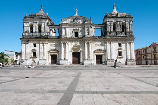 The picture of the Historical cathedral in Leon, Nicaragua