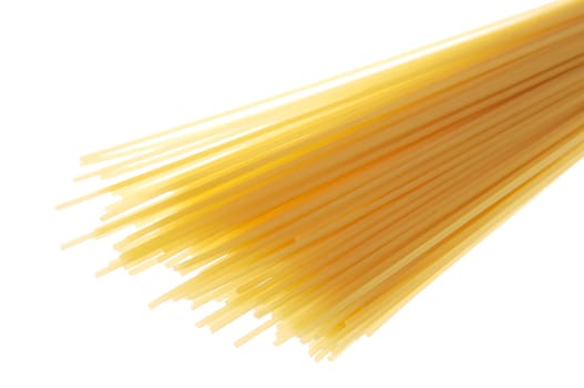 dry spaghetti isolated on white background