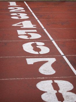 finish line with numbers on a race track