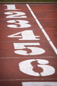 finish line with numbers on a race track