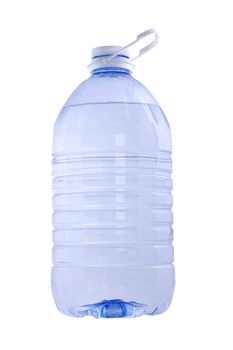 front view of big water bottle on white background