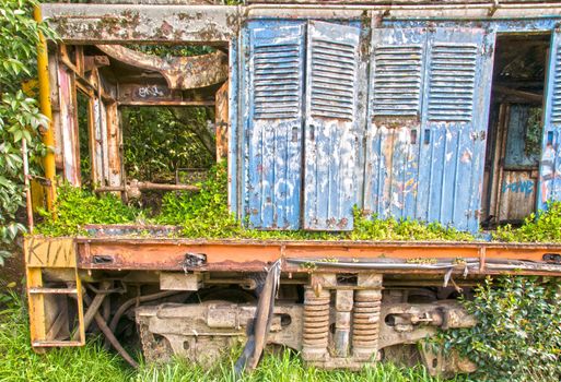 Abandoned Train carriages in Auckland, New Zealand.