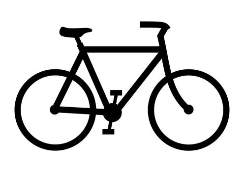 Illustration of a black bicycle on a white background 