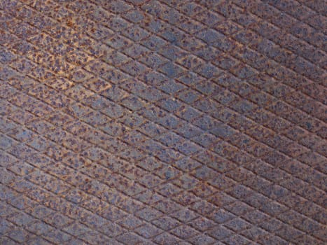 Rusted diamond steel plate useful as a background