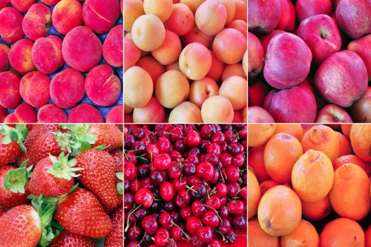 Collage of fruit useful as a background