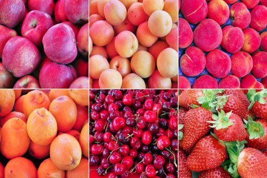 Collage of fruit useful as a background