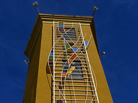art in vitro in the steeple of a church