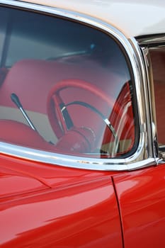 Close up of a classic car.