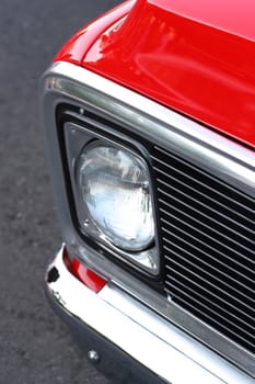 Close up of a classic car.