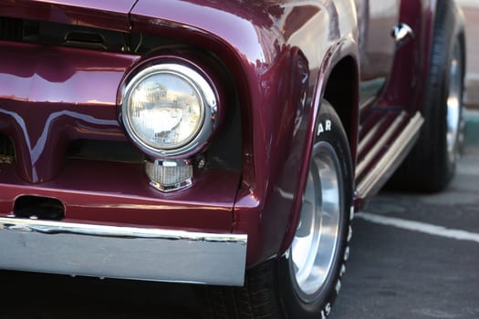 Close up of a classic car.