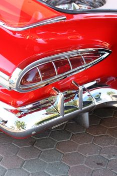 Close up of a classic car.