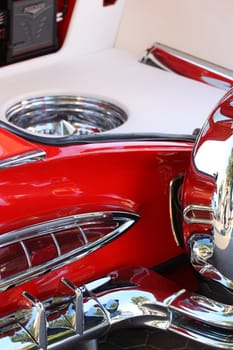 Close up of a classic car.