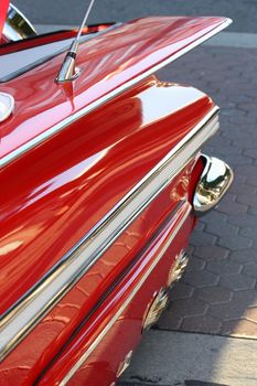 Close up of a classic car.