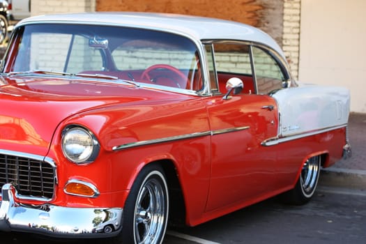 Close up of a classic car.