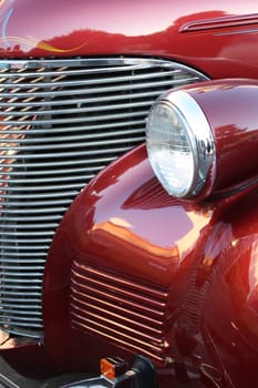 Close up of a classic car.