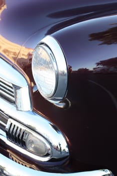 Close up of a classic car.