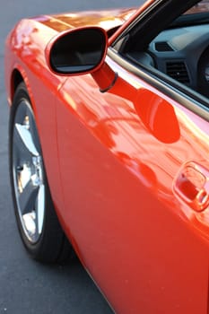 Close up of a classic car.