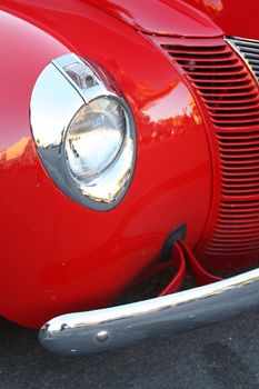 Close up of a classic car.