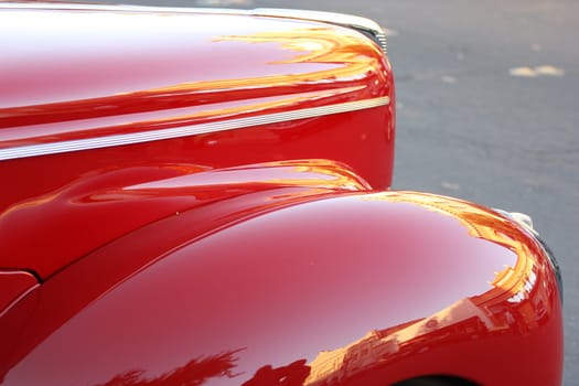 Close up of a classic car.