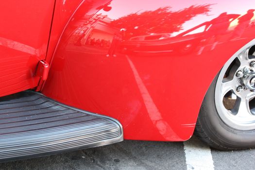 Close up of a classic car.