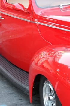 Close up of a classic car.