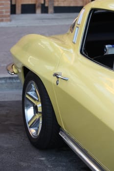 Close up of a classic car.