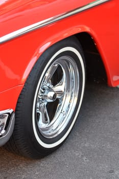 Close up of a classic car.