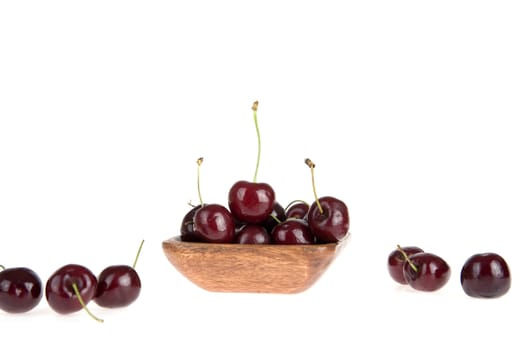 cherries on white