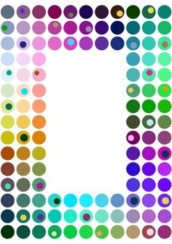 Frame of multi coloured dots 