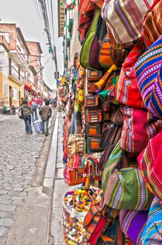 Hand-Made Crafts in the streets of La Paz, Bolivia.