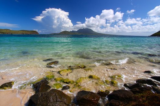 The beach at Major's Bay on the Caribbean island of St Kitts.