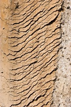 texture series: groud tire track footprint on clay