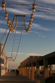 promenade at the dock, sunset time