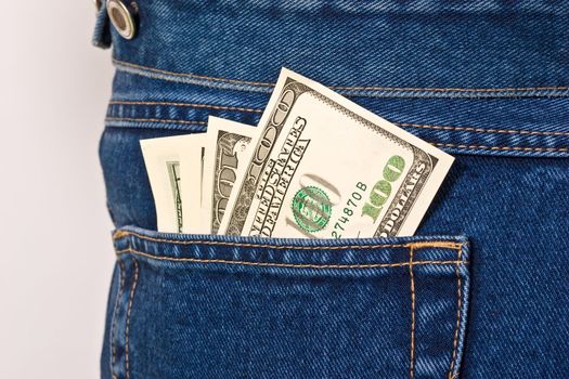 money series: money in the pocket of jeans