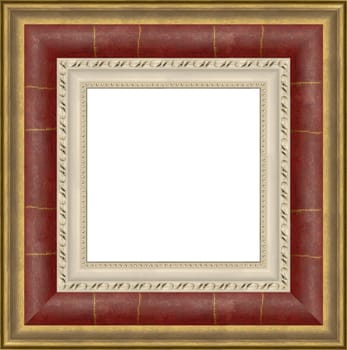 a picture gold frame on a white