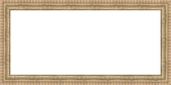 a picture gold frame on a white