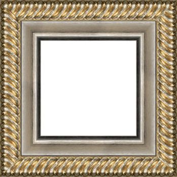 a picture gold frame on a white