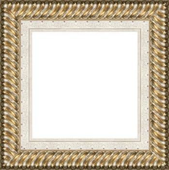 a picture gold frame on a white