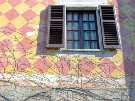 Ancient medieval wall and window, Rivoli, Italy