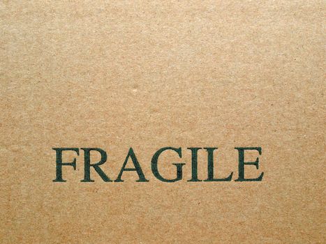 Detail of a fragile corrugated cardboard packet