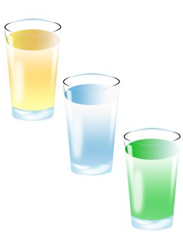 Illustration with three different soft colors on white background