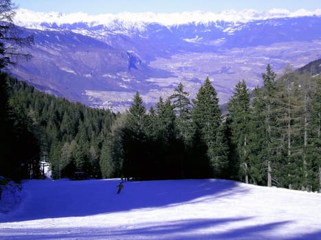 ski slope in fai della paganella     