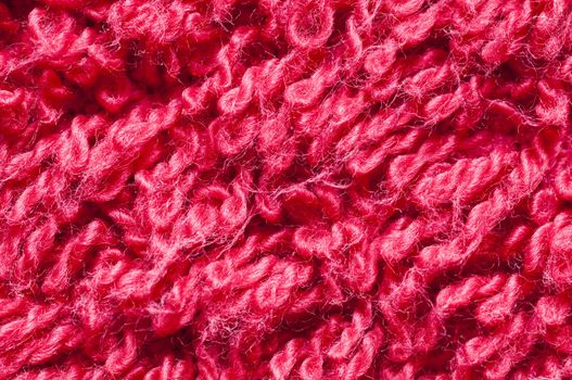 Closeup of some red  sponge cloth threads