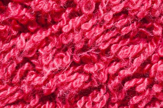 Closeup of some red  sponge cloth threads