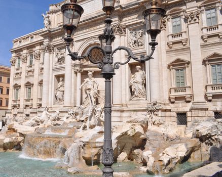 Baroque Trevi Fountain (Fontana di Trevi) in Rome, Italy