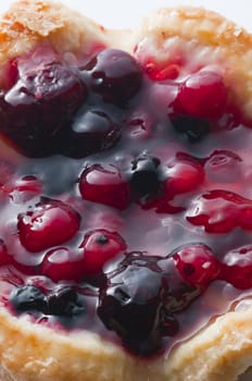 Closeup of a soft fruits cake