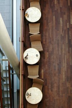 Tables seen from above.