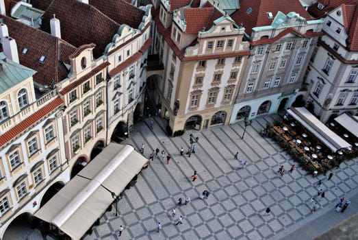 aerial view of staromestske namesti in prague