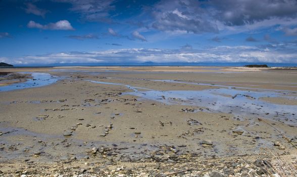 Lonely, empty natural beach in Abel Tasmin National Park,  New Zealand