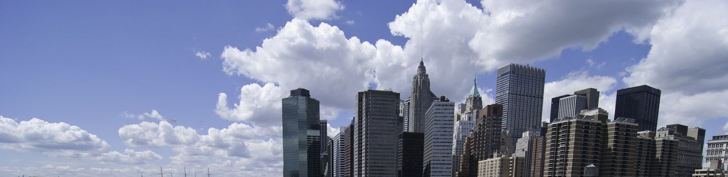 Panoramic View of New York City Buildings, U.S.A.